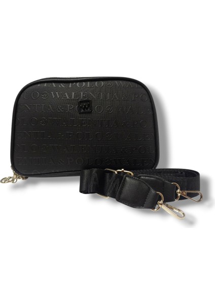 Tuana 210-25 Deri Yazı Desenli Omuz Askılı Kadın Çanta