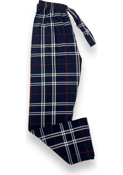 Ekose Desenli Beli Lastikli Unisex Pijama Altı