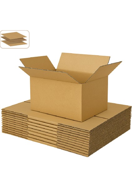 25X20X15 cm Koli-Kutu | 10 Adet | Hafif Eşya Kolisi Tek Oluklu 3mm Karton Kutu