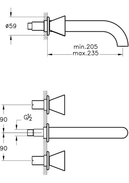 Liquid A42689 Ankastre Uzun Lavabo Bataryası Krom modelleri