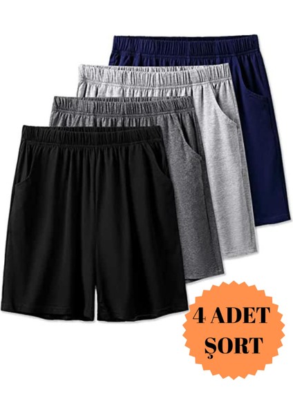 Erkek Regular Fit 4'lü Şort