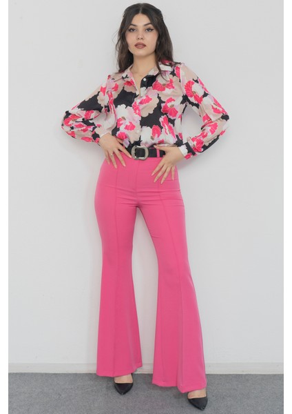 Ispanyol Paça Kemerli Pantolon