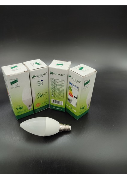 LED AMPUL (E.14)Mum ampul.Sarı ışık (7.Watt=60.Watt)(4.Adetli paket)