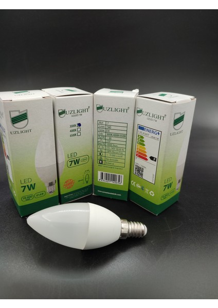 LED AMPUL (E.14)Mum ampul.Sarı ışık (7.Watt=60.Watt)(4.Adetli paket)