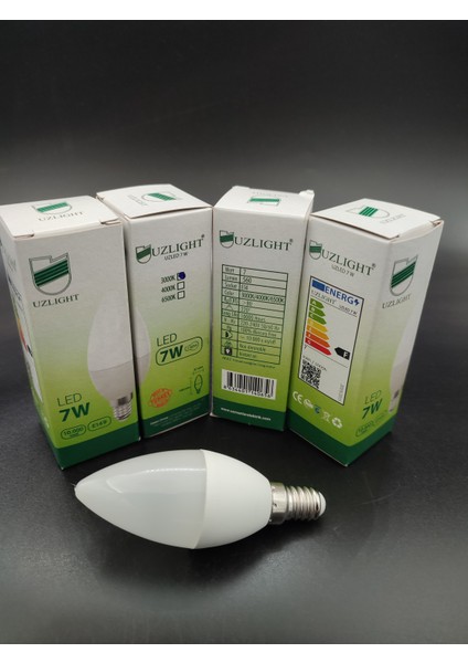 LED AMPUL (E.14)Mum ampul.Sarı ışık (7.Watt=60.Watt)(4.Adetli paket)