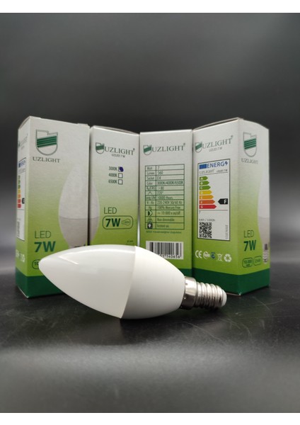 LED AMPUL (E.14)Mum ampul.Sarı ışık (7.Watt=60.Watt)(4.Adetli paket)