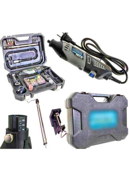 Gri Hortumlu Kalıpçı Mini Taşlama Hobi Gravür Seti 117 Parça Uç indirimleri