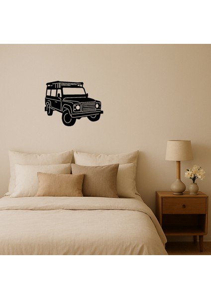 Modern Jeep Illüstrasyonlu Mdf Duvar Tablosu - LORCE3518-9828