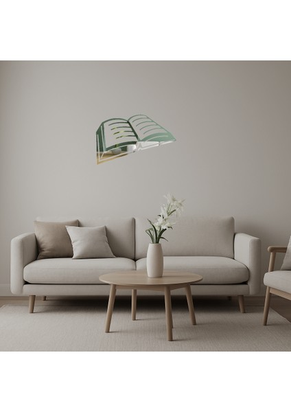 Açık Kitap Tasarımlı Ahşap Aynalı Tablo - LORCE6001-7200