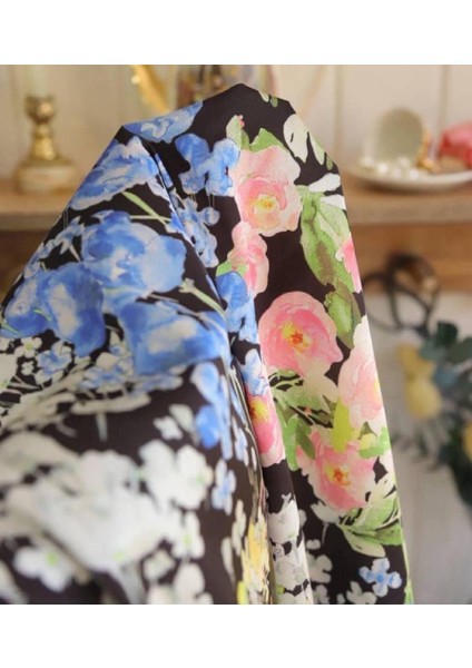 Ipek Saten Dökümlü Kumaş Çiçek Desenli fiyatları