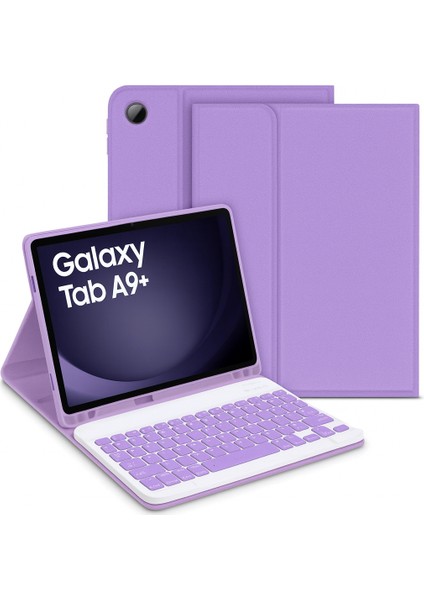 Samsung Galaxy Tab A9 Plus X210 Kılıf Kablosuz Klavyeli Case Mobax X113 X115 X117