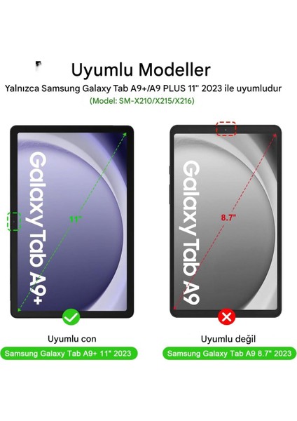 Samsung Galaxy Tab A9 Plus X210 Kılıf Kablosuz Klavyeli Case Mobax X113 X115 X117 fiyatları