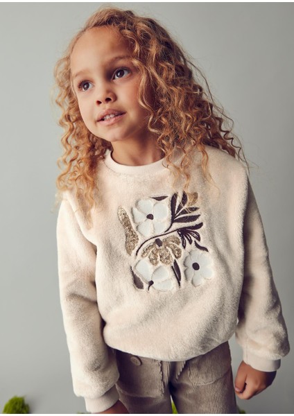 Kız Çocuk Peluş Sweatshirt