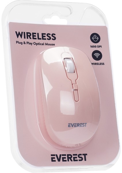 Smw-89 USB Pembe 2.4ghz Kablosuz Mouse