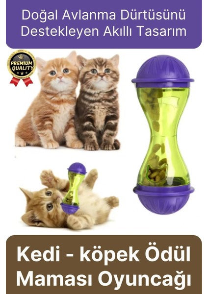 Premium Seri Saklama Hazneli Içgüdüsel Avlanma Kum Saati Interaktif Kedi Köpek Ödül Maması Oyuncağı