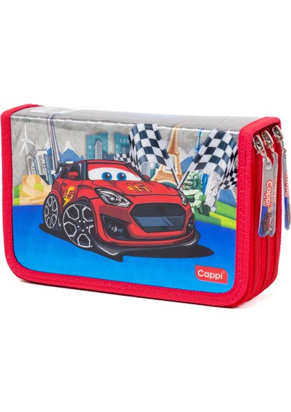 Araba Desenli Pvc Üç Bölmeli Erkek Çocuk Organizer Kalemlik Kalem Kutusu -CP7002 modelleri