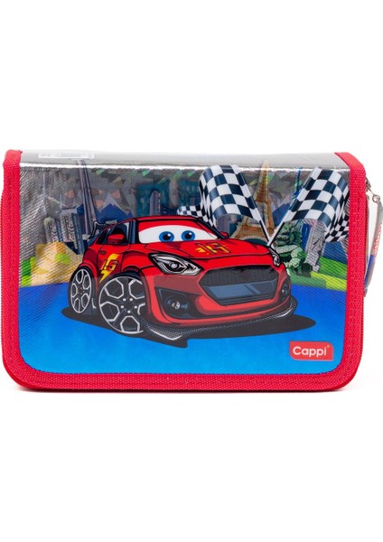 Araba Desenli Pvc Üç Bölmeli Erkek Çocuk Organizer Kalemlik Kalem Kutusu -CP7002 indirimleri
