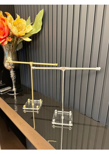 Iki Kollu "t" Takı / Havlu / Kumaş Standı Pleksı Taban Mat Gold Kaplamalı Metal fiyatları