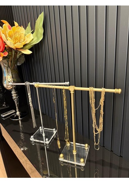 Iki Kollu "t" Takı / Havlu / Kumaş Standı Pleksı Taban Mat Gold Kaplamalı Metal modelleri