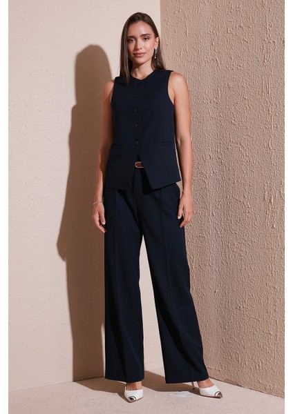 Wide Leg Yüksek Bel Geniş Paça Palazzo Pantolon Bayan Pantolon 65271262