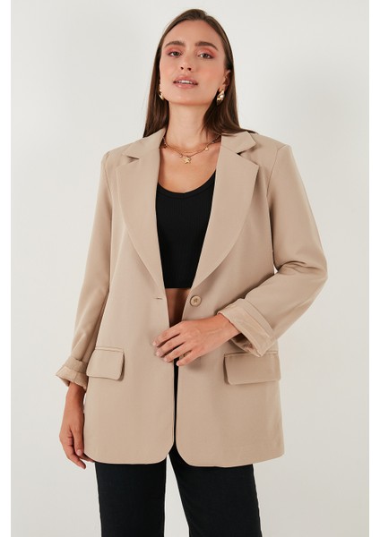 Relaxed Fit Mono Yaka Cepli Blazer Ceket Bayan Ceket 611BC00132 modelleri