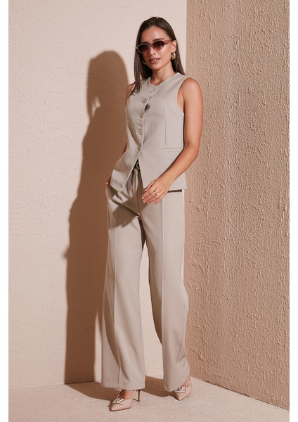 Wide Leg Yüksek Bel Geniş Paça Palazzo Pantolon Bayan Pantolon 65271262