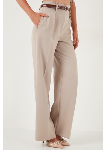 Wide Leg Yüksek Bel Geniş Paça Palazzo Pantolon Bayan Pantolon 65271262 modelleri