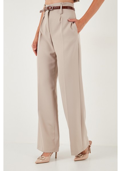 Wide Leg Yüksek Bel Geniş Paça Palazzo Pantolon Bayan Pantolon 65271262 indirimleri