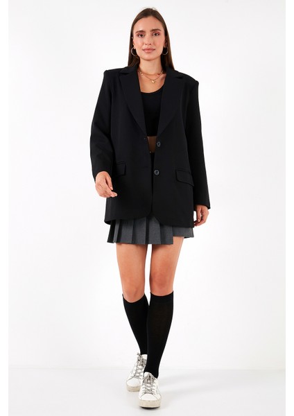 Relaxed Fit Mono Yaka Cepli Blazer Ceket Bayan Ceket 611BC00132 modelleri