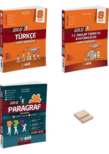 Lgs 8. Sınıf Usta Işi Türkçe Inkılap ve Paragraf Soru Bankası 3lü Set + Telefon Tutucu
