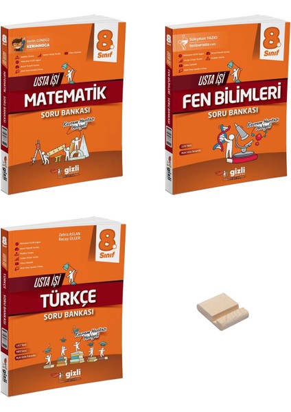 Lgs 8. Sınıf Usta Işi Matematik Fen Bilimleri ve Türkçe Soru Bankası 3lü Set + Telefon Tutucu