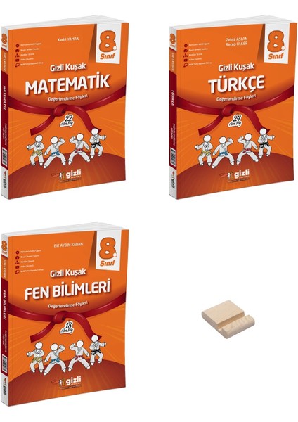 Lgs 8. Sınıf Gizli Kuşak Matematik Fen Bilimleri ve Türkçe Değerlendirme Föyleri (Deneme) 3lü Set + Telefon Tutucu