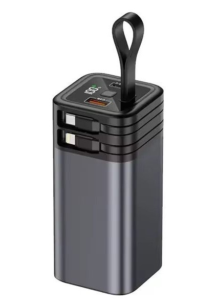 20.000 Mah 65 Watt Hızlı Şarj LED Işıklı Dahili Kablolu Powerbank | Type-C + USB Çıkışlı | Yüksek Kapasiteli Şarj Cihazı fırsatları