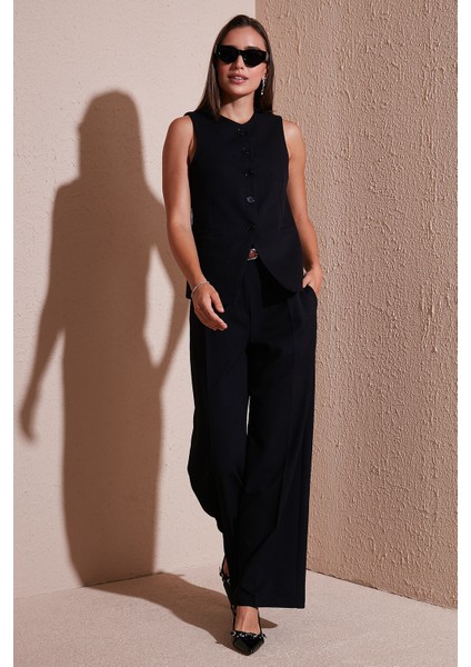 Wide Leg Yüksek Bel Geniş Paça Palazzo Pantolon Bayan Pantolon 65271262