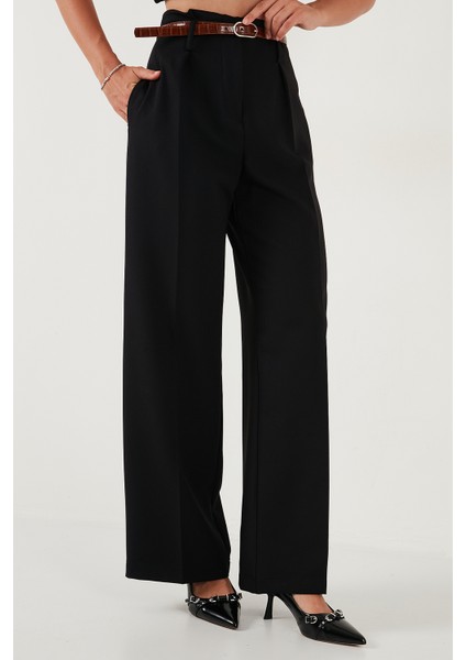 Wide Leg Yüksek Bel Geniş Paça Palazzo Pantolon Bayan Pantolon 65271262 modelleri