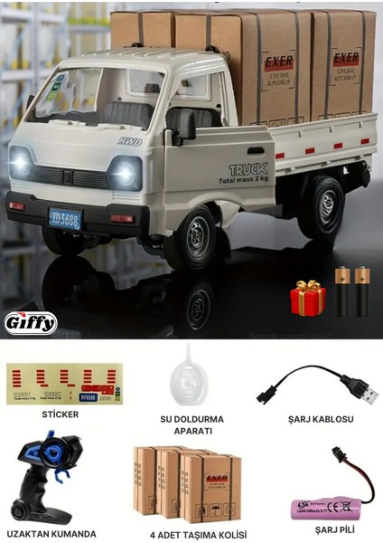 Uzaktan Kumandalı Rc Kamyonet ,yük Taşıma Aracı ,sesli ,ışıklı ,şarjlı ,(Pil Hediyeli),2.4 Ghz Araç