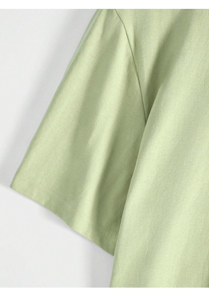 Erkek Açık Yeşil Arkası Active Ayıcık Baskılı Bisiklet Yaka T-Shirt fırsatları