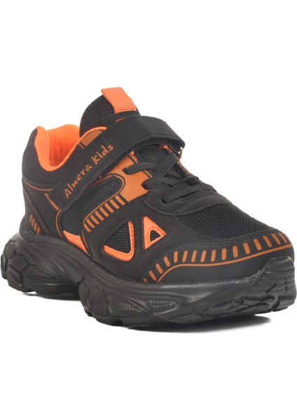Siyah-Turuncu Fileli Çocuk Spor Ayakkabı 1500 F