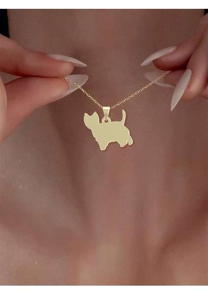 14 Ayar Altın Köpek Kolye Ucu 0.3 Gr, KC16377 Kodlu