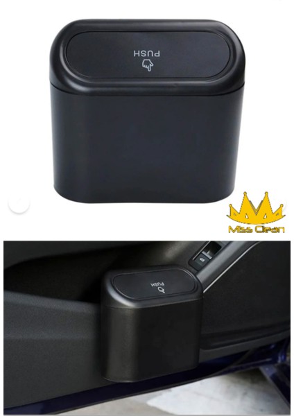 ( 2 Adet ) Oto Araba Çöp Kutusu Kapaklı Organizer Çöp Kovası Siyah fiyatları