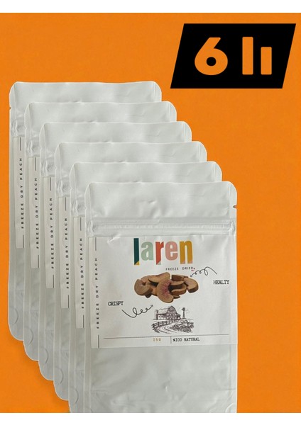 Şeftali- Dondurularak Kurutulmuş Meyve - Freeze Dry Kuru Meyve 15gr-6'lı