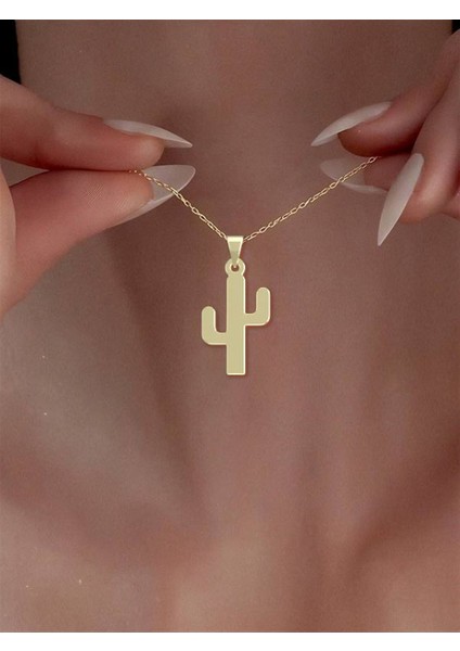 14 Ayar Altın Kaktüs Kolye Ucu 0.3 Gr, KC12768 Kodlu