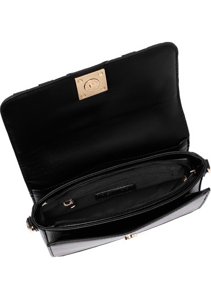 Kadın Siyah Uzun Askılı Örgü Çapraz Çanta 25ABD261529