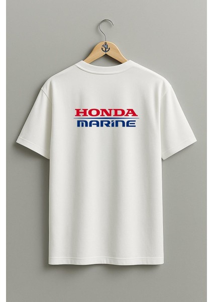 Oversize Honda Marine Göğüs ve Sırt Tasarımlı Unisex T-Shirt fiyatları