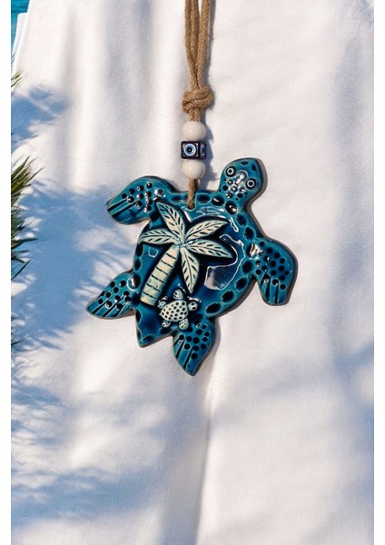 Mavi Seramik Kaplumbağa Dekoratif Süs Eşyası 18X19 cm fiyatları