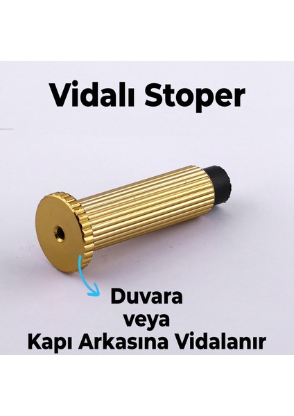 Kapı Stoperi Tamponu Çizgili Altın Vidalı Metal Tutacağı Tutucu Kapı Arkası Duvar Kolu Stopu Takozu fırsatları