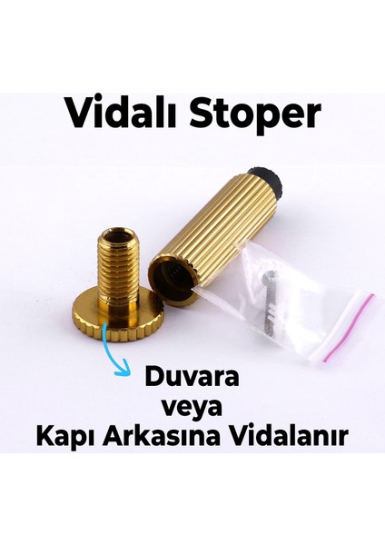 Kapı Stoperi Tamponu Çizgili Altın Vidalı Metal Tutacağı Tutucu Kapı Arkası Duvar Kolu Stopu Takozu indirimleri