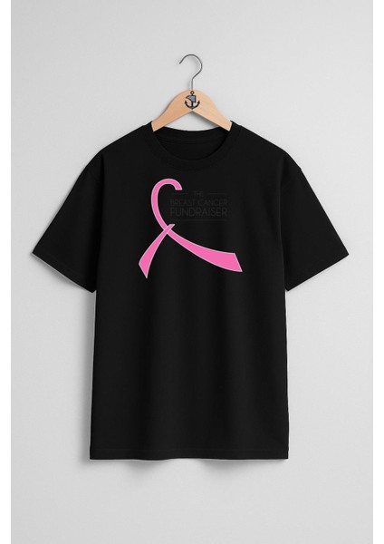 Oversize Breast Cancer Awareness Fundraising Göğüs Tasarımlı Unisex T-Shirt