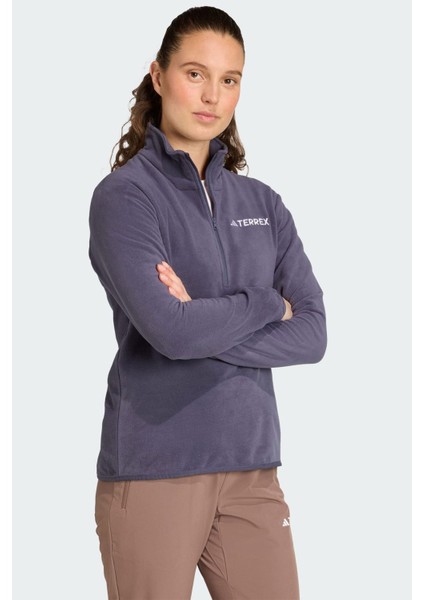 Multi Essentials 1-2 Zip Fleece Kadın Mor Yürüyüş Polar.- modelleri