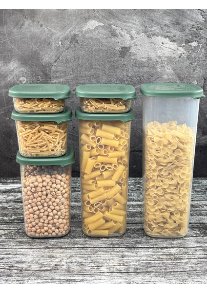 7 Li Plastik Vakum Kapaklı Saklama Kabı Erzak Bakliyat Kavanoz Peggy Set 400-800-1150-1500-3200 ml fiyatları